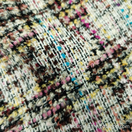Högkvalitativ Boucle modedesign med Lurex-tyg